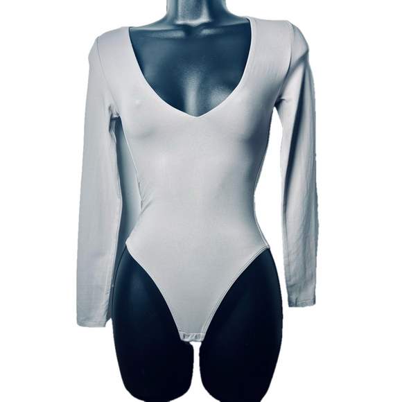 Babaton Tops - ❣️SOLD❣️ Aritzia Babaton Light Gray Contour Longsleeve Bodysuit